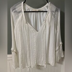 Ramy Brook White Sheer Blouse